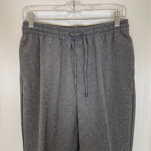 Zara Tapered Trousers Pants Cuffed Hems Drawstring Waist Gray M - Picture 3 of 6